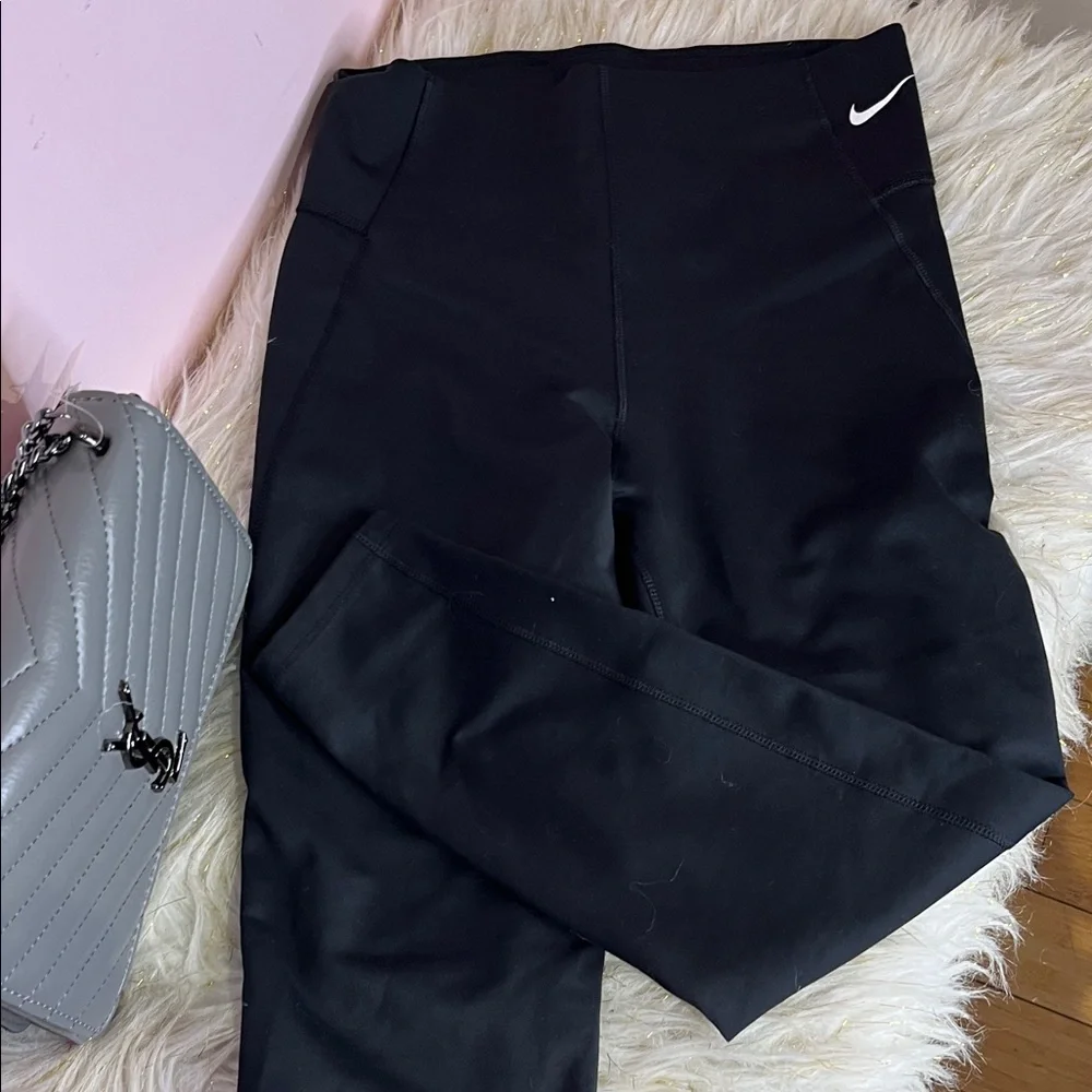 Nike Black dri fit Leggings‎ with White Logo